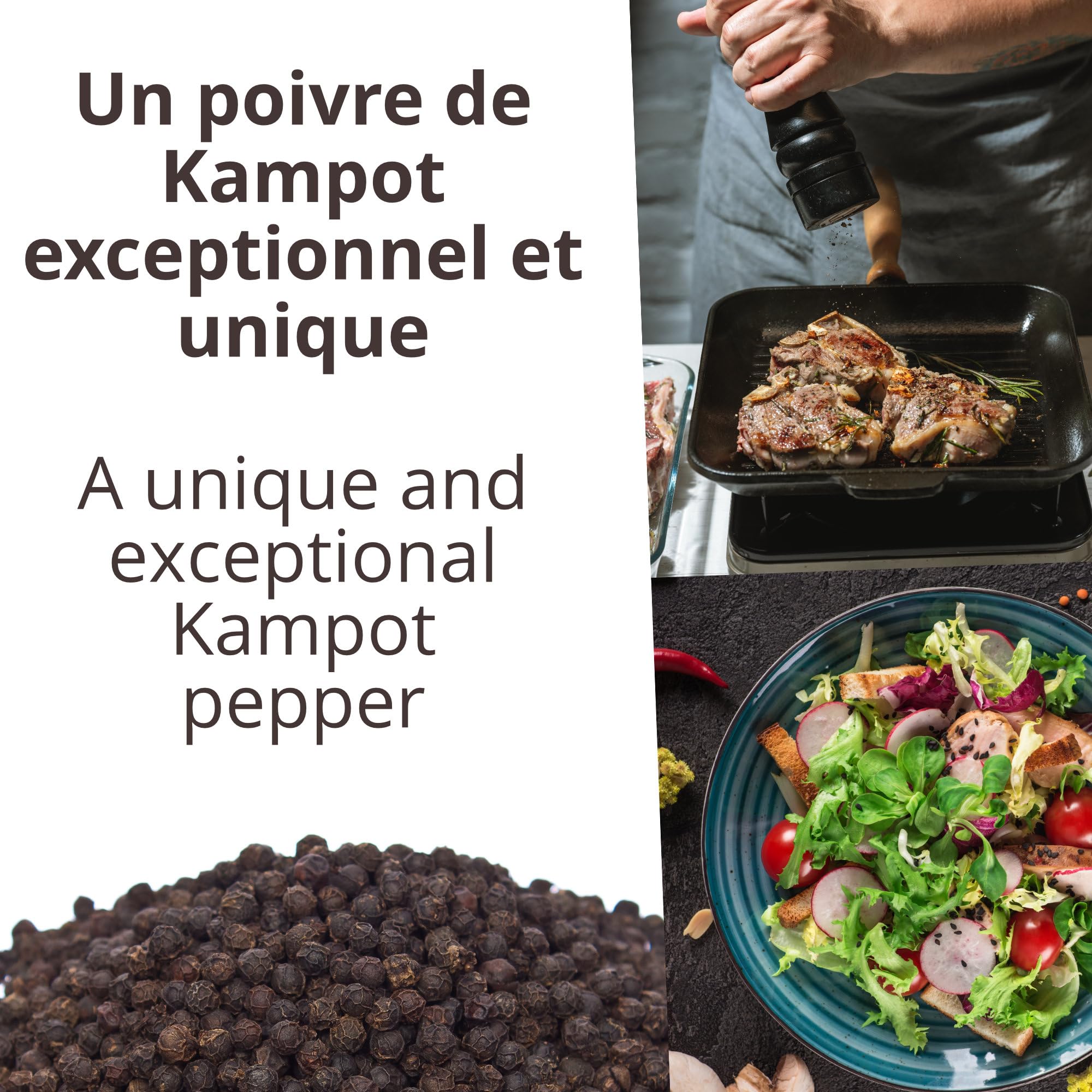 Khla - Poivre Noir de Kampot Certifié Bio 4 kg - Sachet Poivre en Grains Biologique - Grand Cru, Rare & Délicat - Ingrédient Cuisine Épice - Production Limitée - Direct Producteur - Origine Cambodge