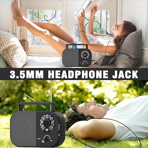 Miniatura 6 de Radio portátil de onda corta AM FM con recepción de largo alcance, radio transistor de pared con enchufe Goodes con altavoz grande, funciona con