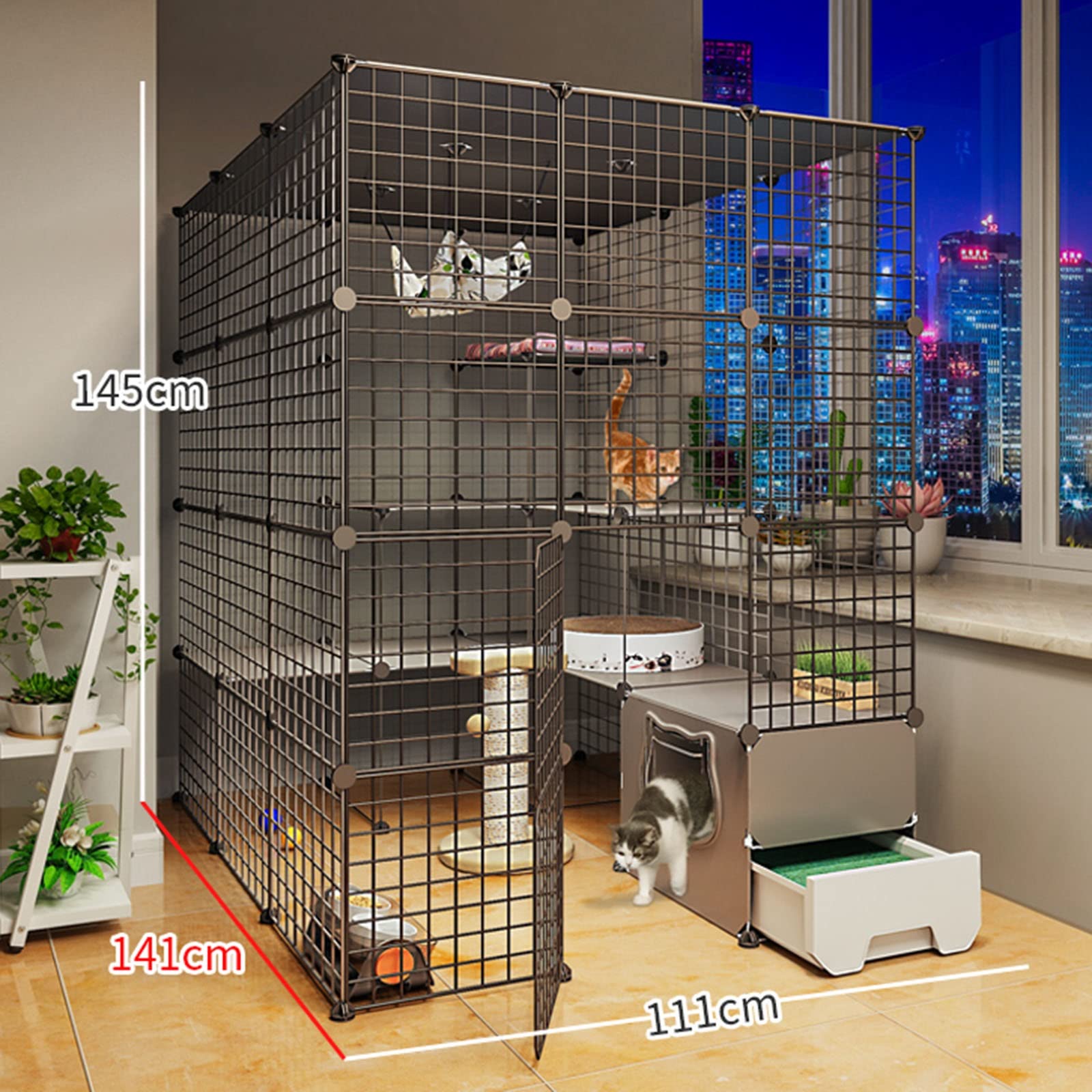 キャティオ、、ペットゲージ　 Amazon.co.jp: RTTZBOZ 猫ケージ 屋内用 キャティオ DIY 猫囲い 金属製