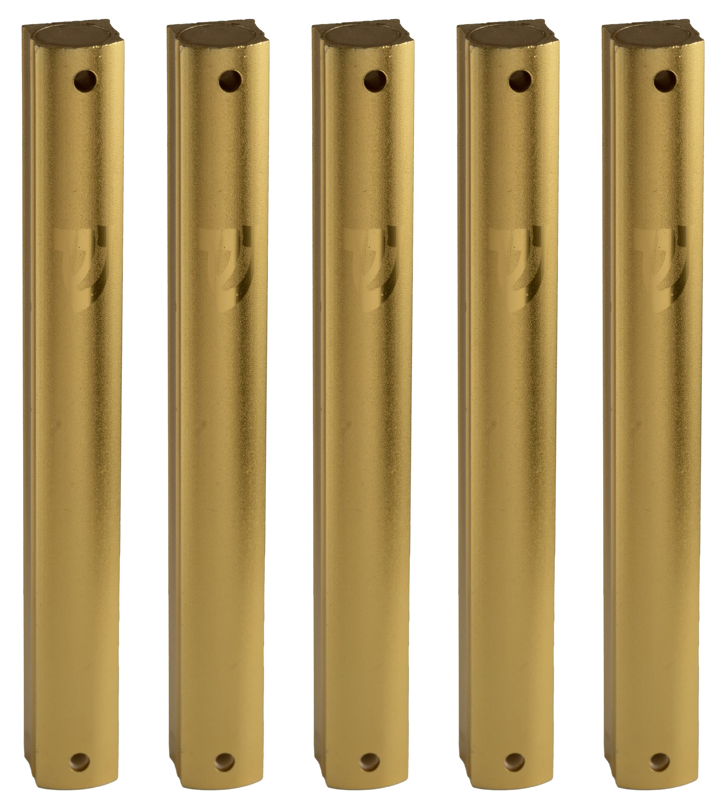 MEZUZAH Aluminum CASE Holder Self Stick Waterproof Rubber Cork 5 Pack (Gold with Glossy Shin, 15)