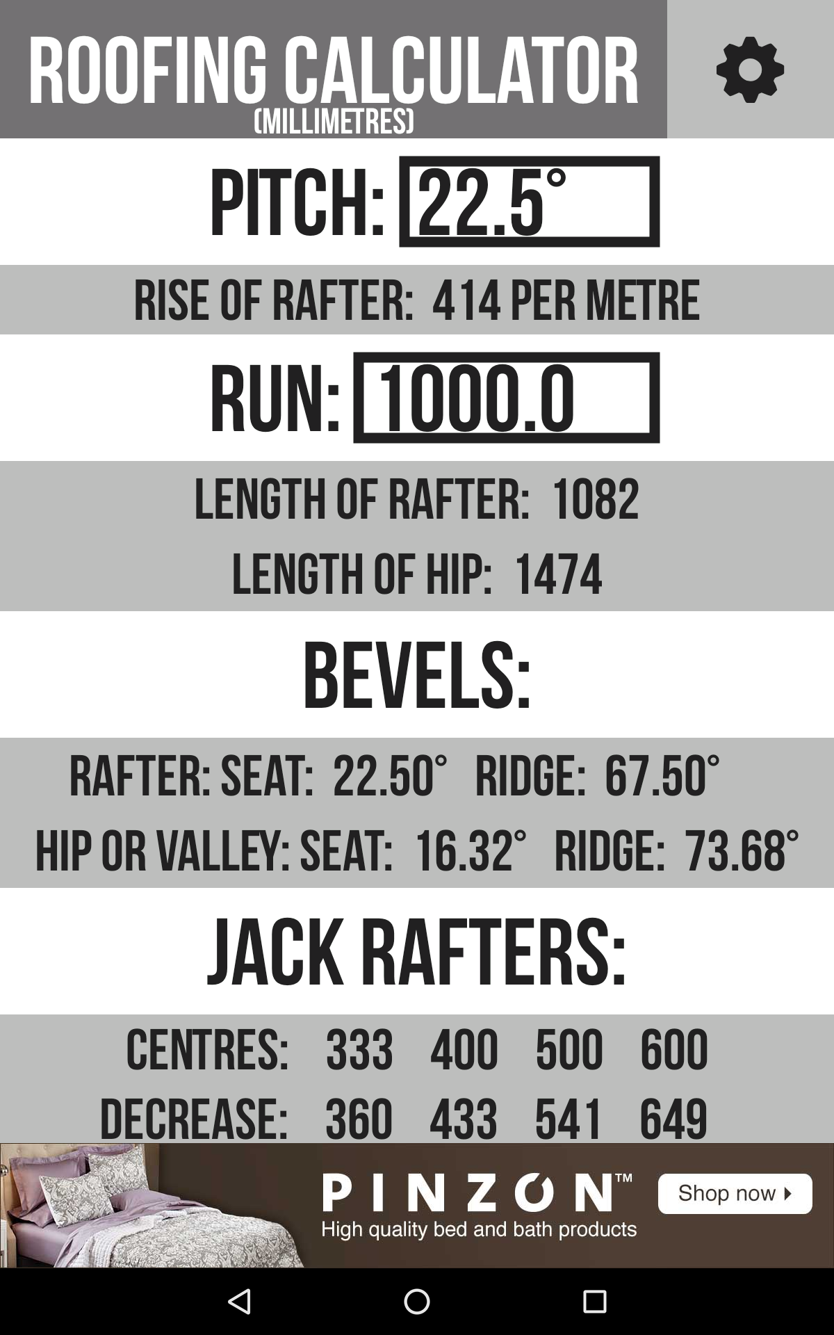 Roofing Calculator App on the Amazon Appstore