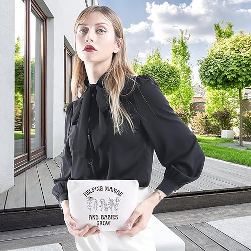 Miniatura 4 de WCGXKO Regalo de consultor de lactancia ayudando a mamás y bebés a crecer IBCLC Merch Lactancia Lactancia con cremallera bolsa de maquillaje, BEBÉS