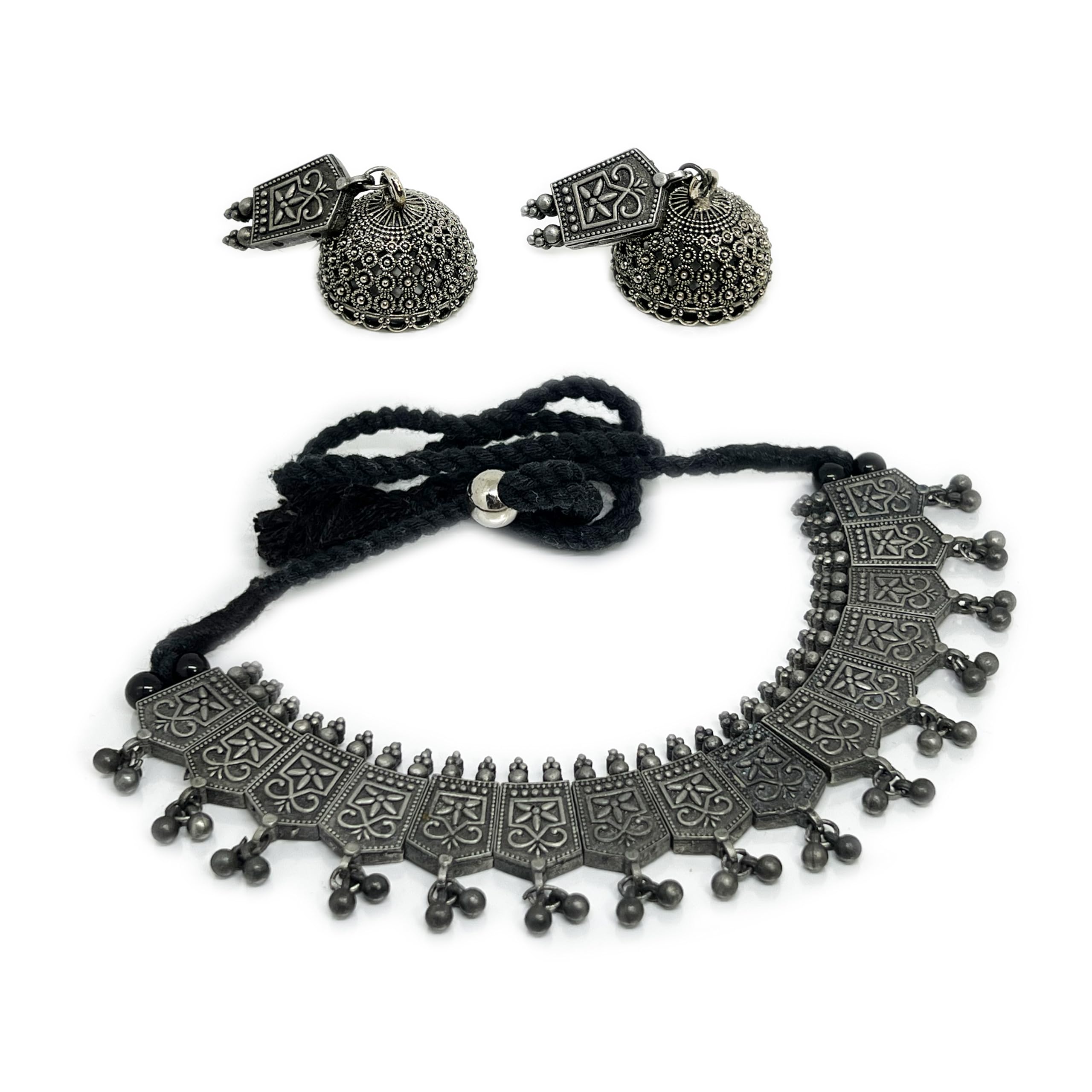 See full amazon price history chart for THE STYLE COURTYARD Black Oxidised Slique Ethnic Boho Tribal Necklace Set with Ghungroo & Jhumka Fusion for women and girls THE STYLE COURTYARD Black Oxidised Slique Ethnic Boho Tribal Necklace Set with Ghungroo & Jhumka Fusion for women and girls (B0D9WP7C5T) Amazon Price History, Amazon Price Tracker