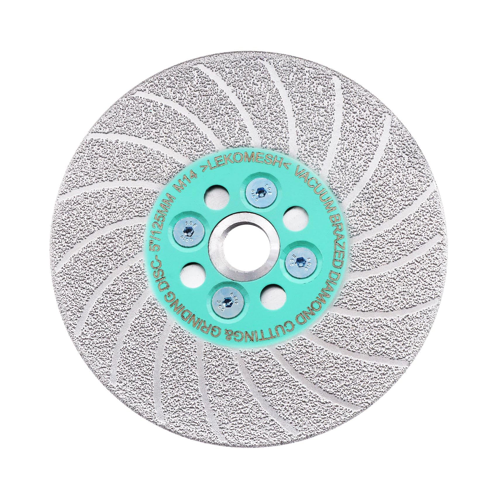 Disque Diamant 125 mm Coupe & Meulage, Double Face Brasé sous Vide pour Meuleuse d’Angle, Multi-Matériaux (Carrelage, Marbre, Granit, Béton), Coupe Rapide et Façonnage