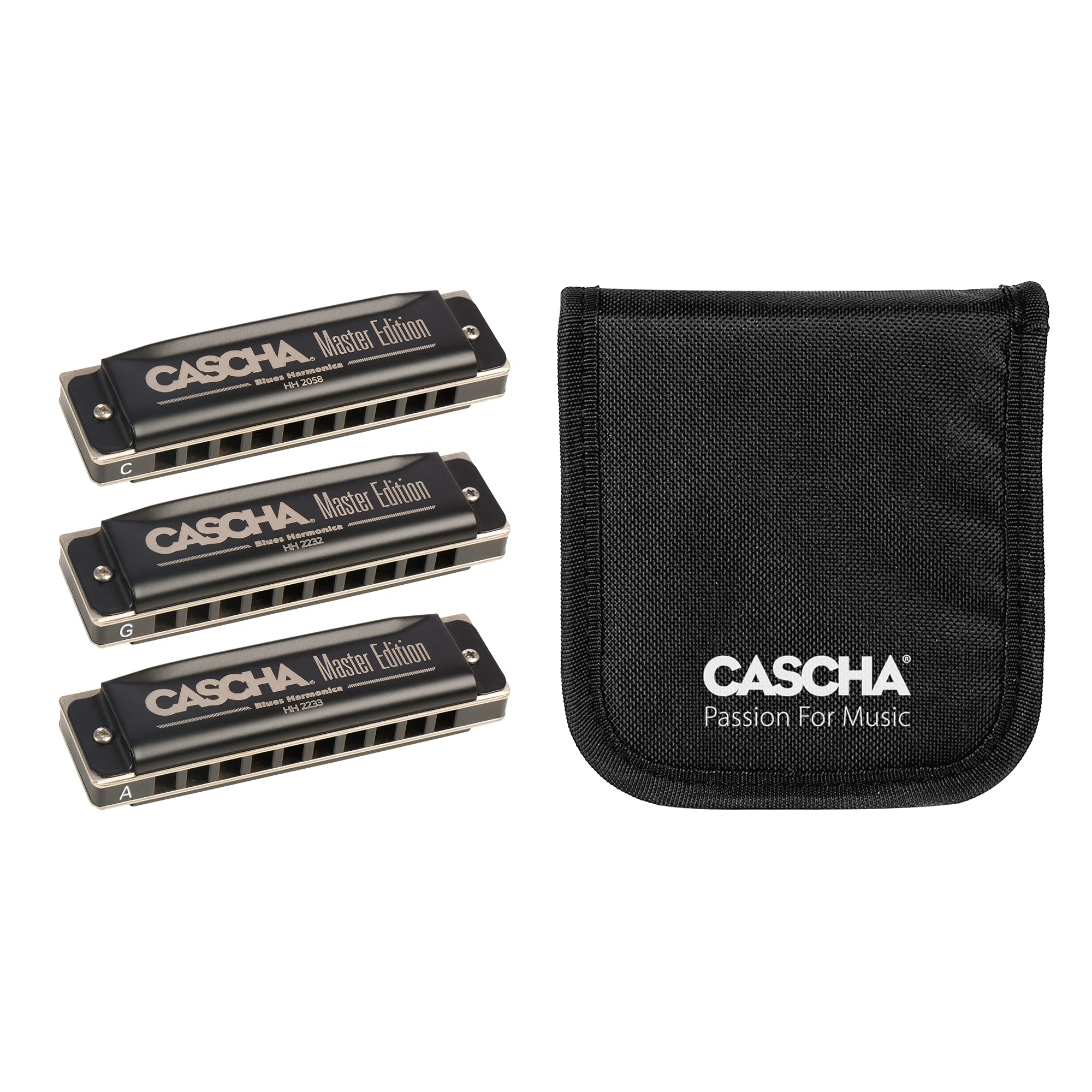 Master Harmonica Pack 3 (C-G-A), 3 Mundharmonikas mit Tasche