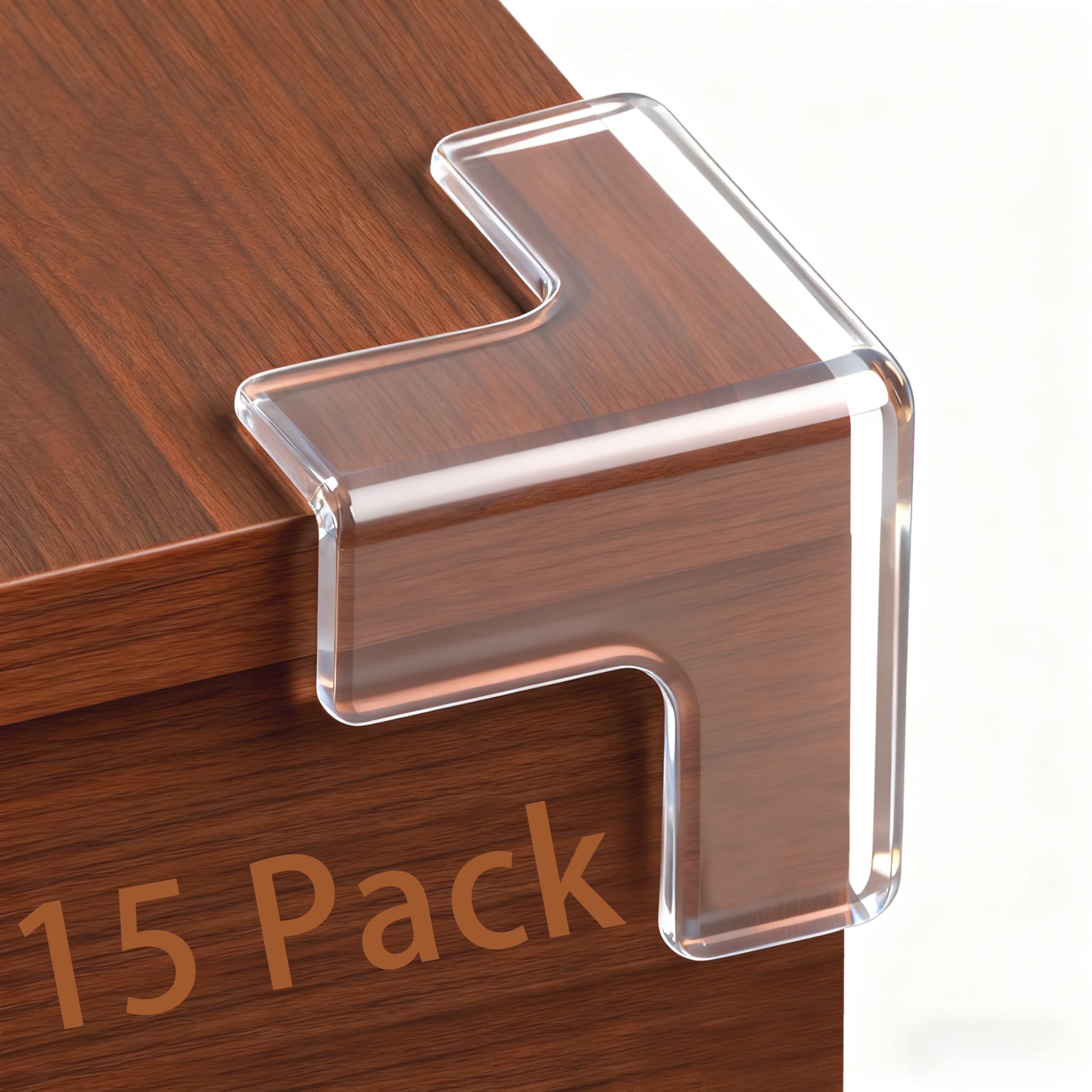 Transparent Corner Protectors - Baby Safety Edge Guards for Furniture, Clear Sharp Corner Covers for Dining Table Baby Proofing (15 Pack T-Shaped)