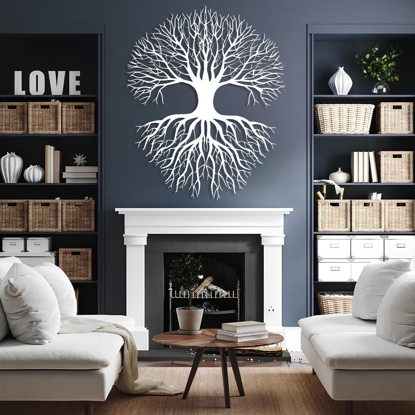 Arte de pared de árbol de la vida, decoración de pared de árbol de la vida, decoración de pared de árbol de metal, escultura de árbol de la vida, arte de pared de ramas de árbol genealógico