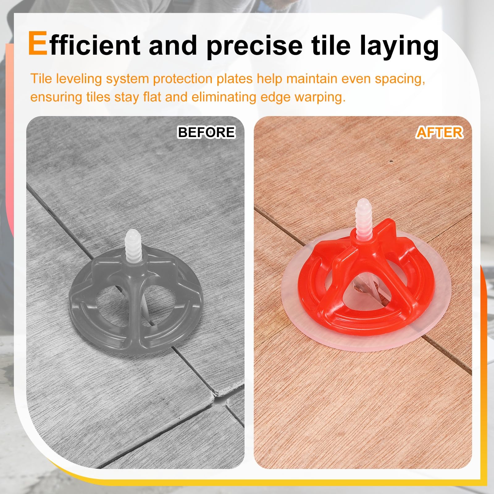 PATIKIL 100 placas de protección para sistema de nivelación de azulejos, protectores transparentes resistentes a los arañazos para instalación profesional en paredes de suelo, color blanco