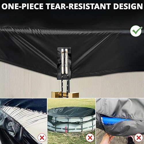Miniatura 5 de QH.HOME Cubierta redonda de piscina de 8 pies, protector de piscina con cubierta solar para piscina, cubierta de piscina de una pieza resistente al