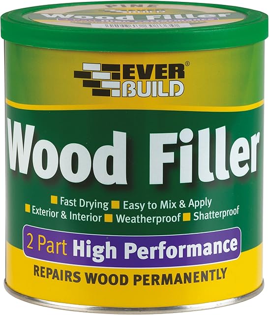 Everbuild 2 Part High Performance Wood Filler, White, 500 g