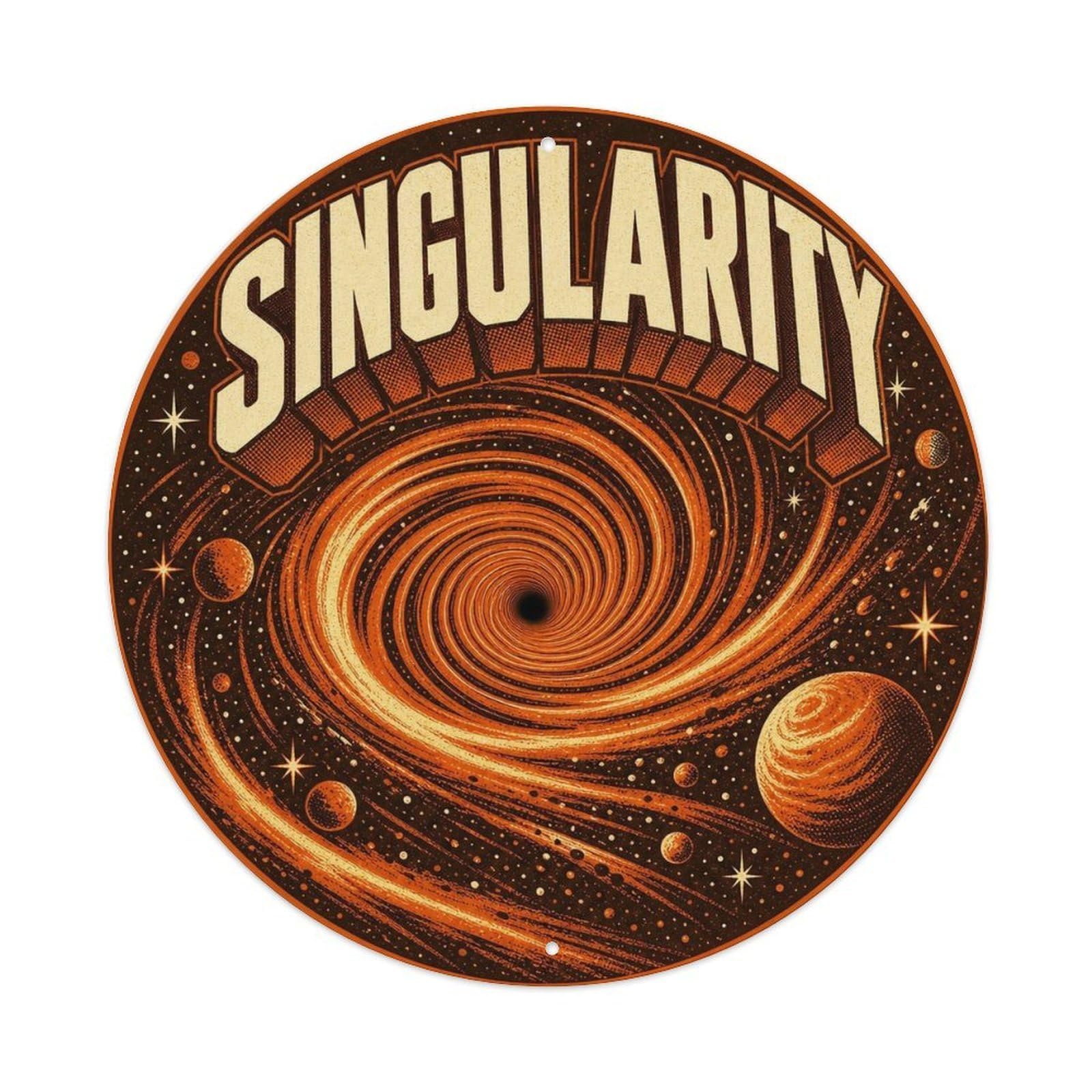 Deep Space Black Hole Singularity Relativity Metal Tin Sign