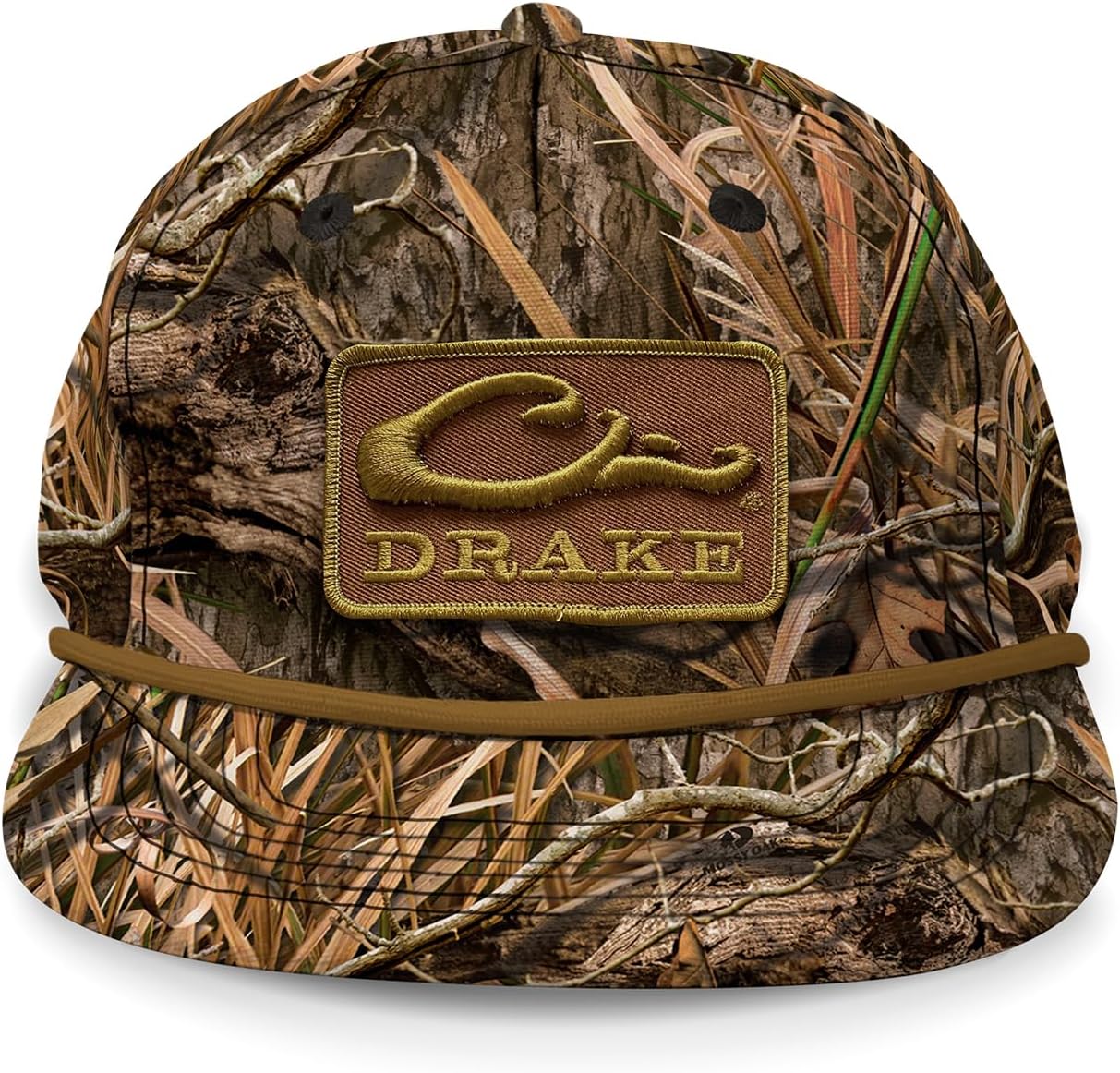 Drake Waterfowl Men's Drake X Lost Hat Goat Rope Cap, Outdoor Sports Hunting Camouflage Flat Visor Snap-Back Hat, One Size
