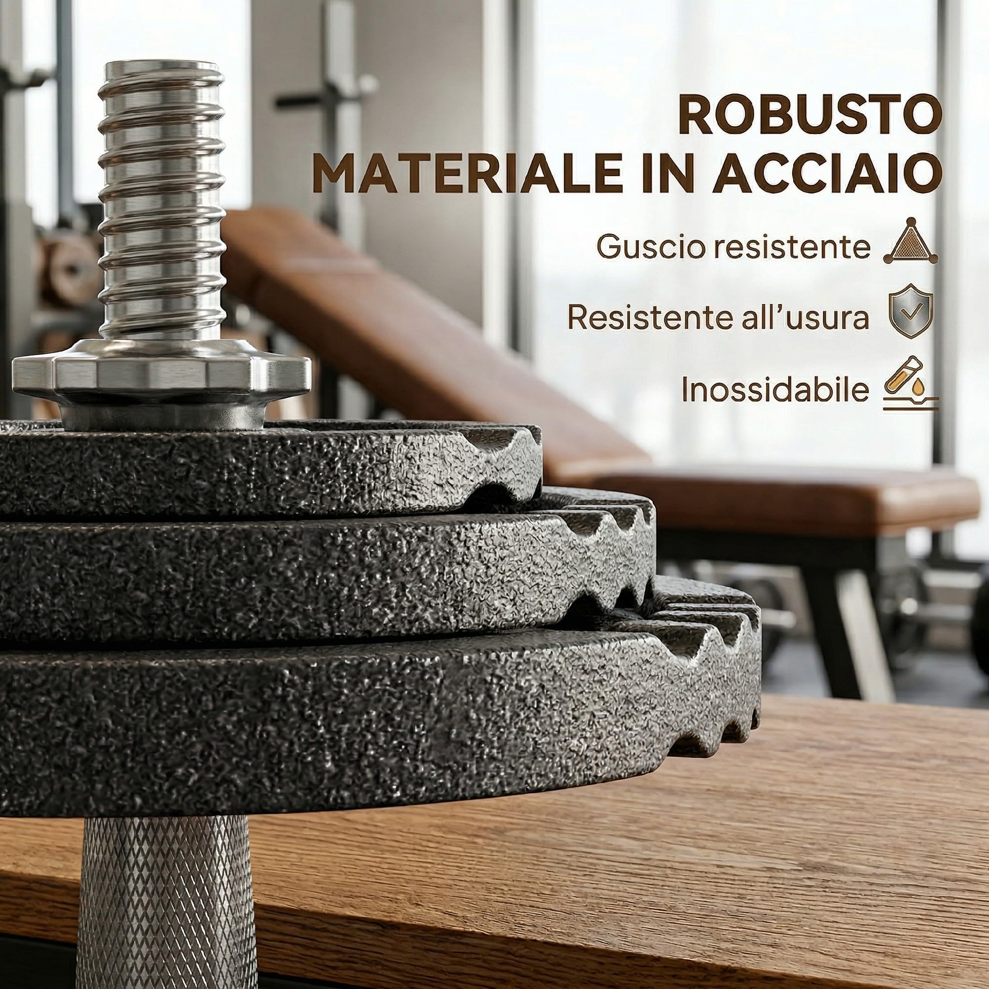 SPORTNOW Set Pesi Palestra 2 in 1 da 42kg in Acciaio Regolabile, Set Manubri Regolabili con Impugnatura Antiscivolo, Bilanciere Palestra e 2 Manubri per Allenamento Fitness in Casa, Nero