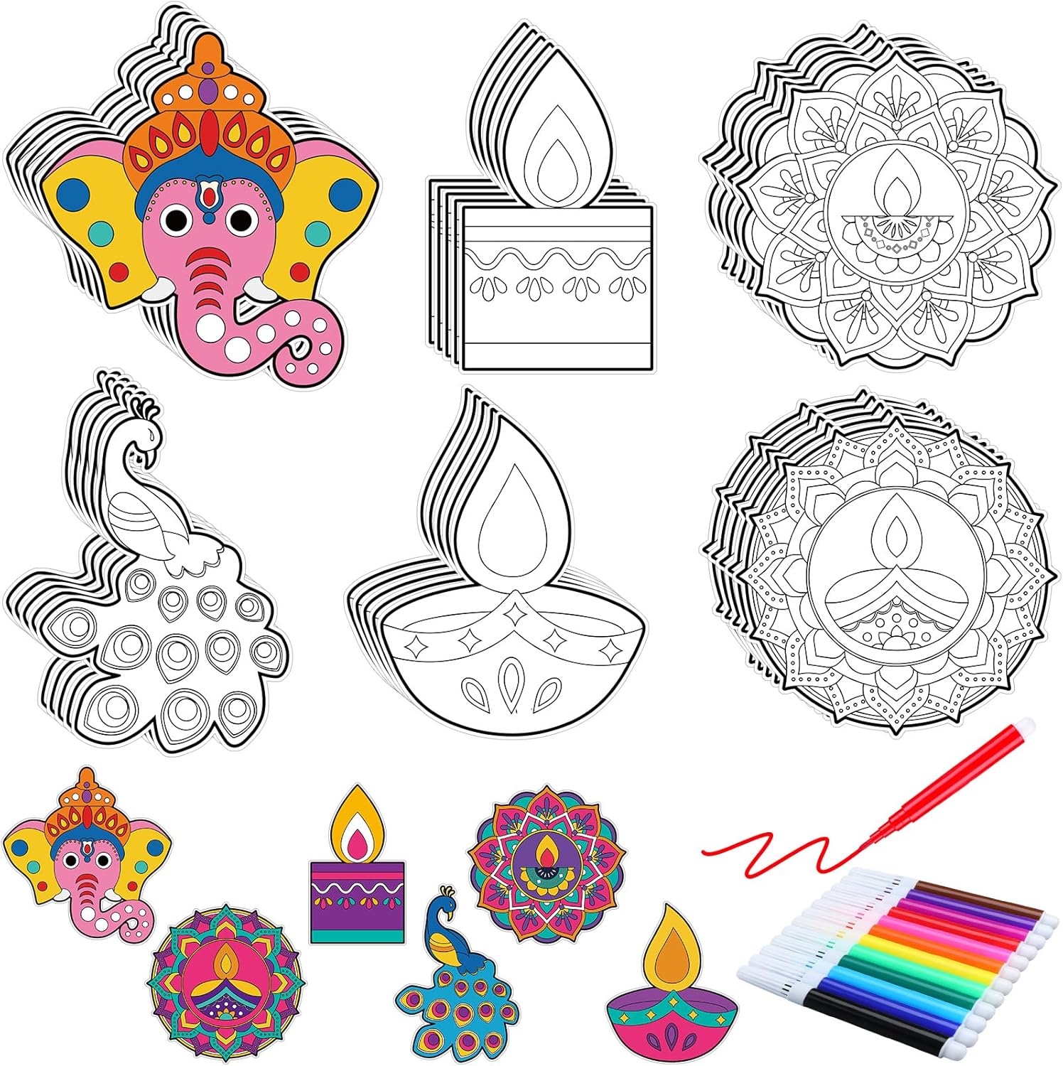 Gemscream 30 Sets Diwali Crafts Color Your Own