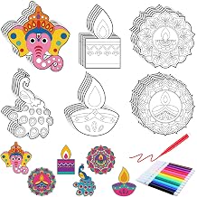 Gemscream 30 Pcs Diwali Color Your Own Magnet Crafts, Diwali
