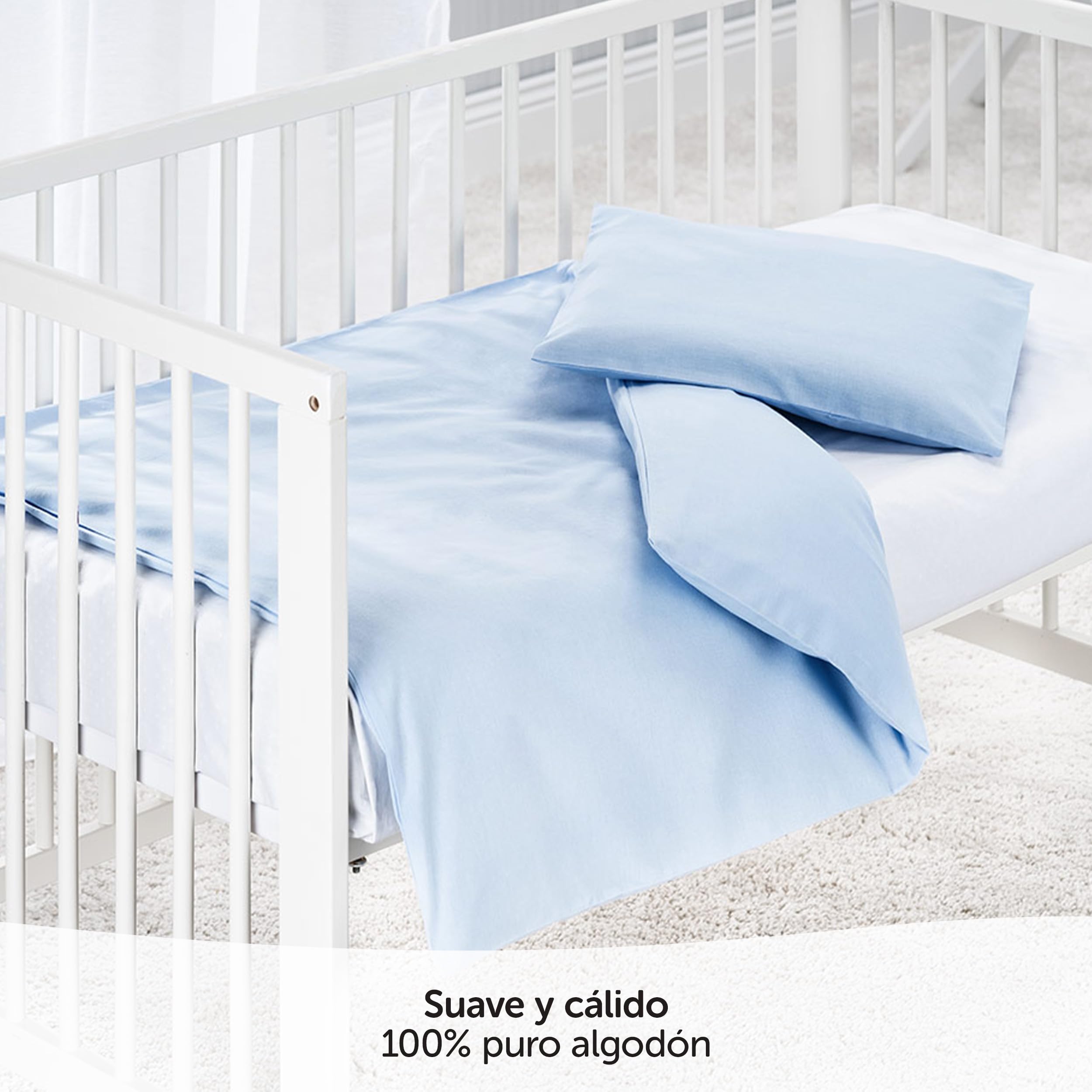 MAKIAN Juego Nórdico Minicunas y Moisés 2 Piezas 80x80 cm y 35x40 cm | Ropa de Cama para Bebé 100% Algodón Transpirable Ideal para Recién Nacidos y Pieles Sensibles | Certificado Oeko-Tex
