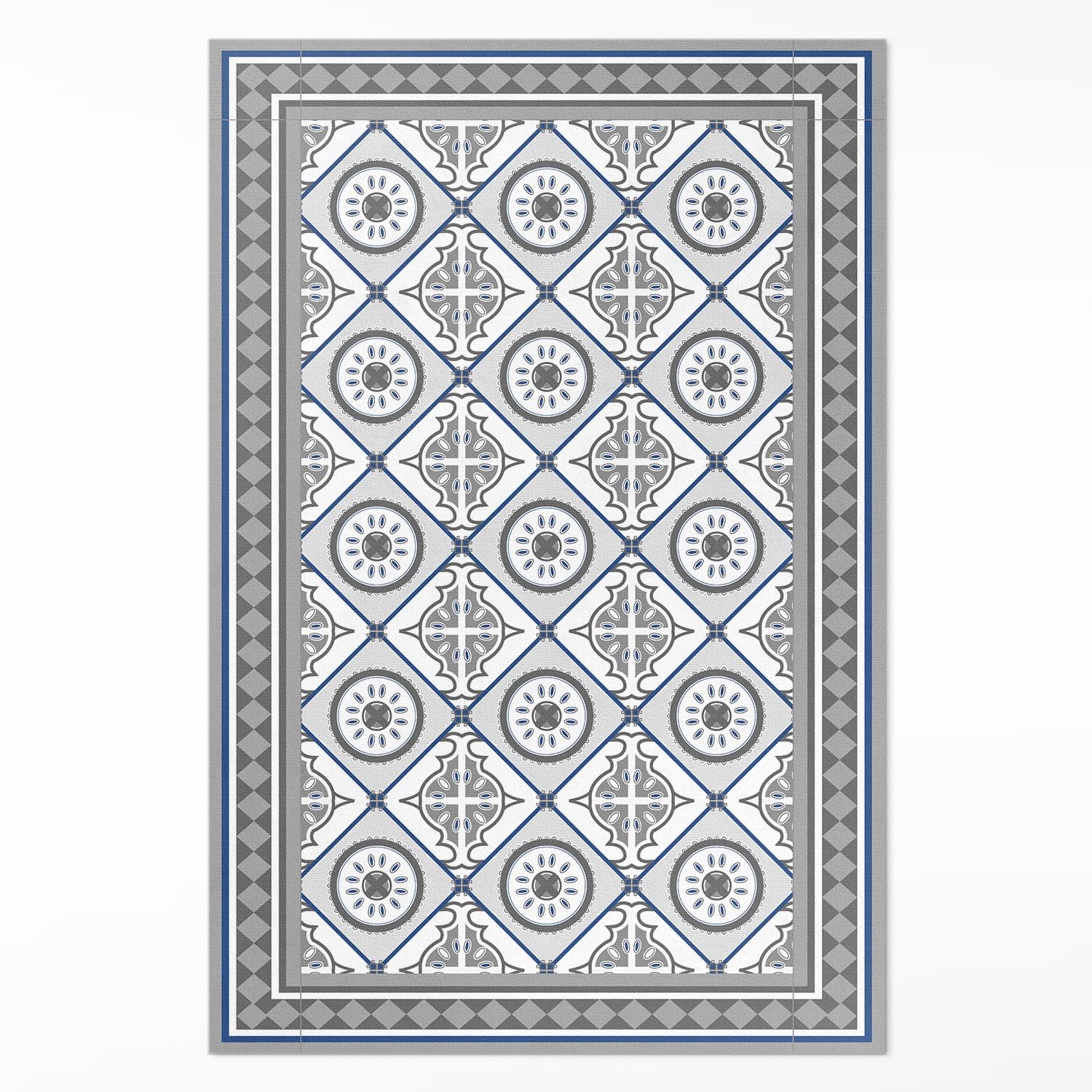 Tapis en vinyle entretien facile grand format losanges pour maison deco