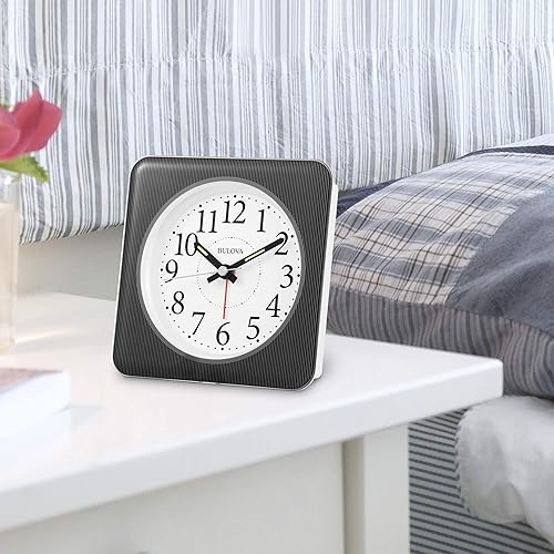 Miniatura 4 de Bulova B1869 EZ-View - Reloj despertador, caja blanca con rayas