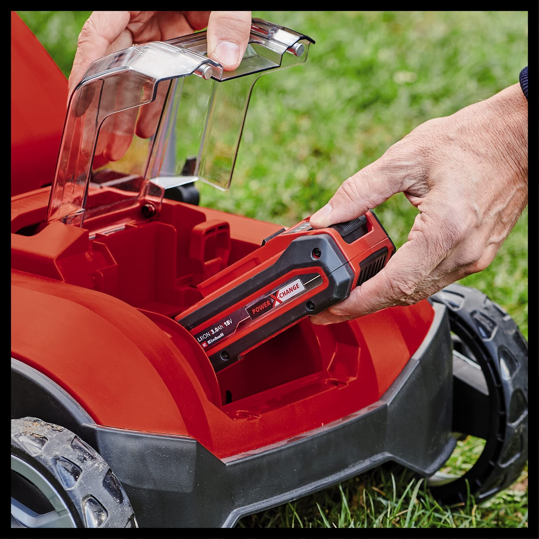 Einhell Wertykulator akumulatorowy GC-SC 18/28 Li-Solo Power X-Change (Li-Ion, 18 V, bezszczotkowy silnik elekt., wałek nożowy 28 cm, 3-stopniowa regulacja głęb. roboczej bez akumulatora i ładowarki)