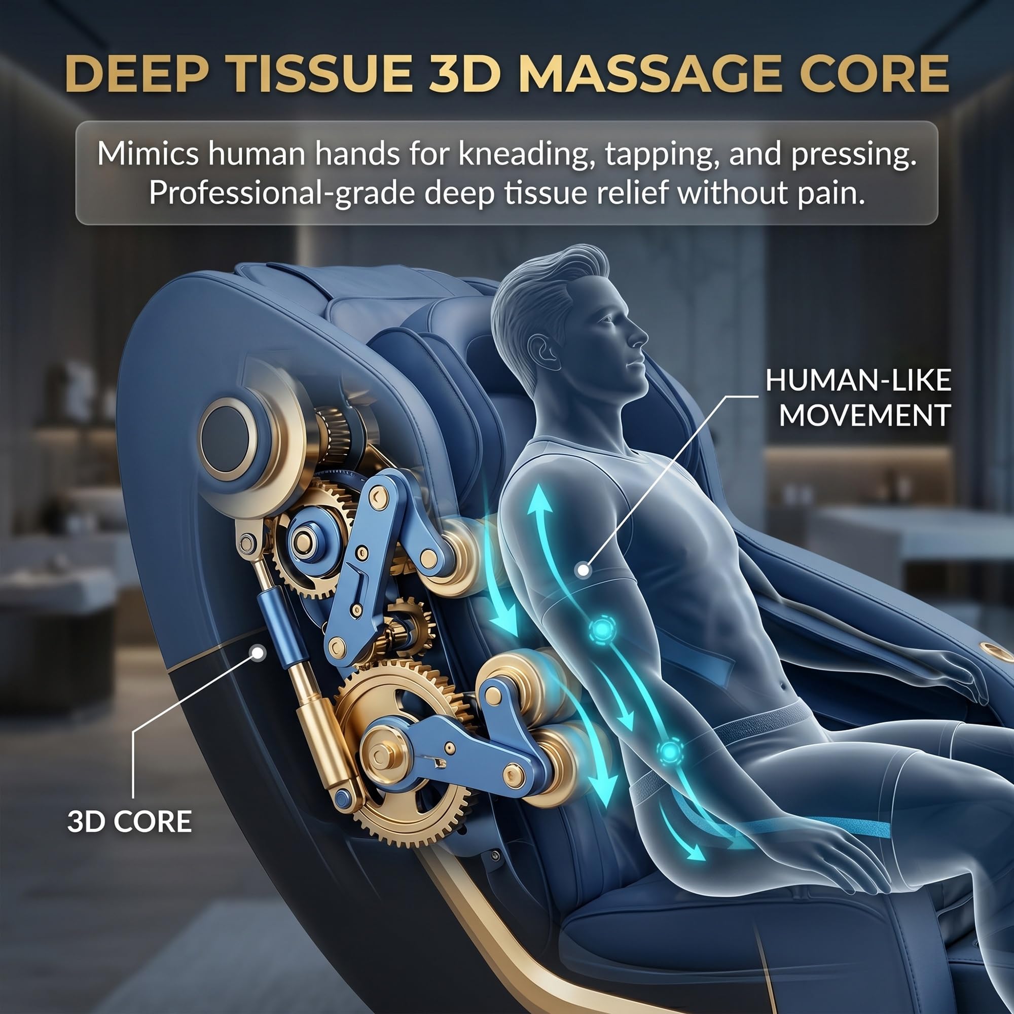 Sillón de Masaje 3D Profesional con Pantalla LCD, Gravedad Cero, Calor en Cintura y Piernas, 10 Programas y 6 Técnicas, Presoterapia con Airbags, Diseño Compacto sin Instalación