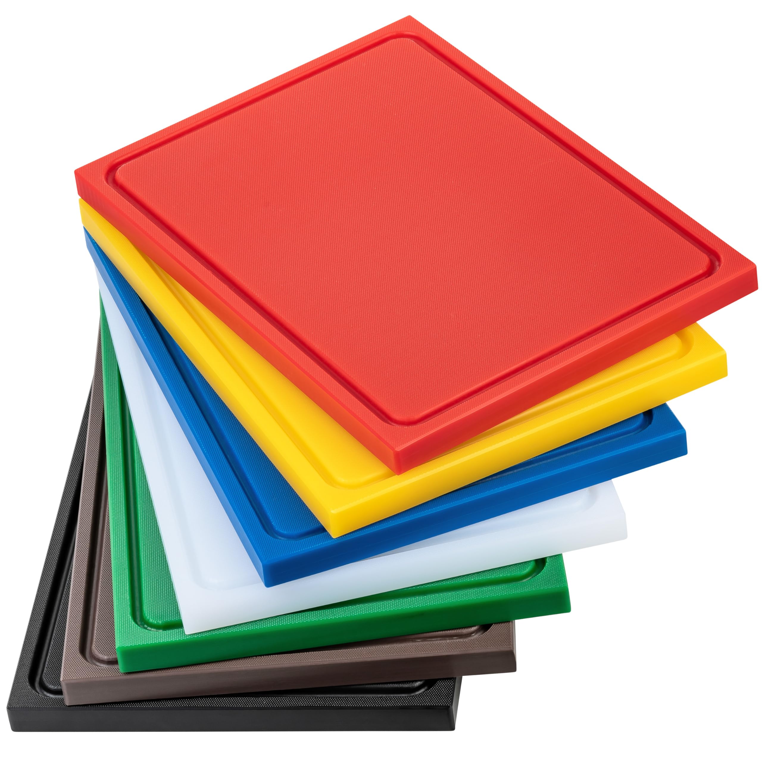 Planche à découper en plastique PE-HD Blanc, 60x40x2 cm, passe au lave-vaisselle, extra épaisse, n'abîme pas les couteaux bac à jus