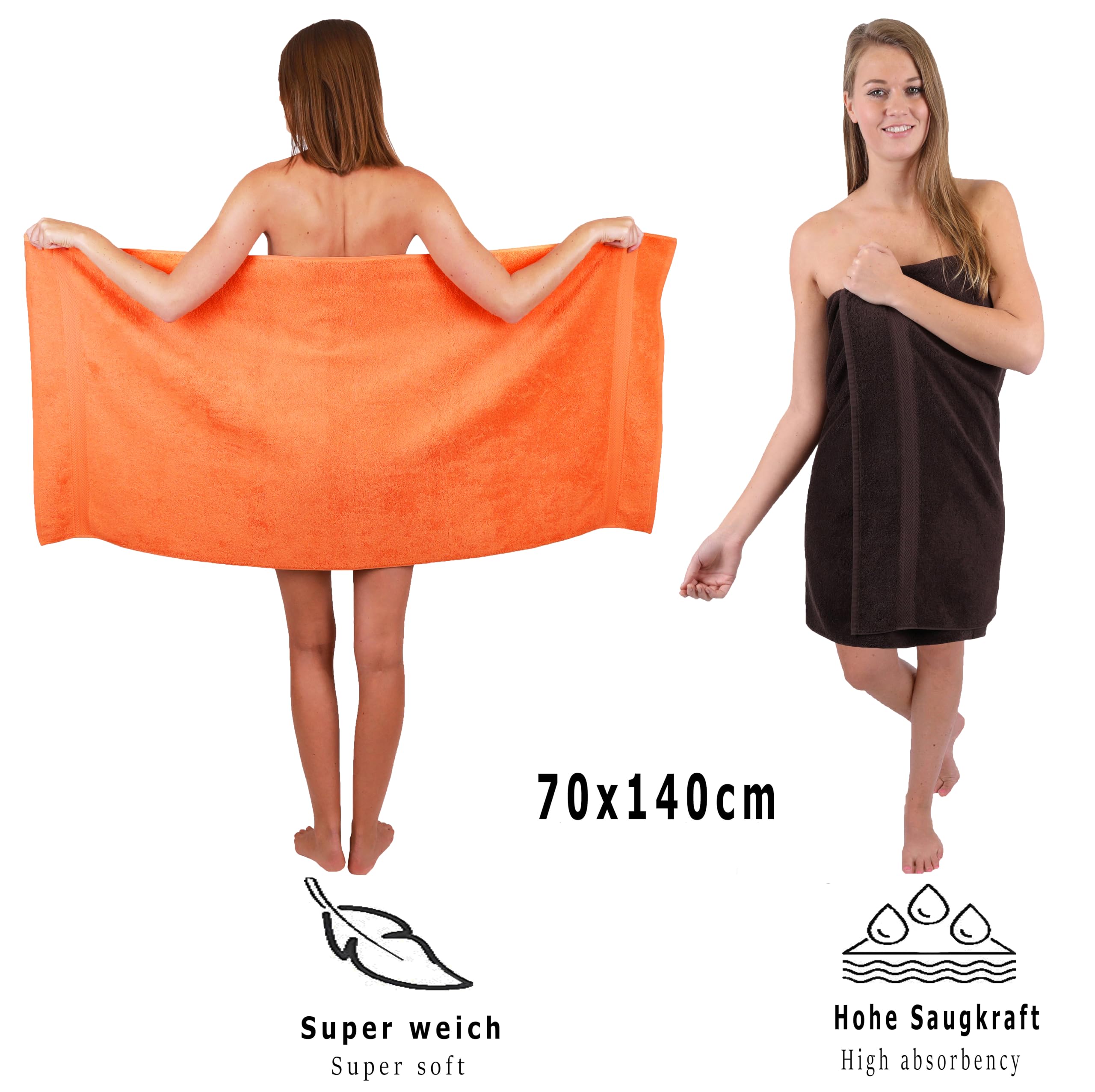 Lot De 2 Serviettes De Bain Betz 70x140cm - 100% Coton Premium - Couleur Vert Foin - Très Absorbantes - Lavables à 60°C Serviettes Spa Sauna Plage