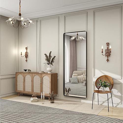 Miniatura 45 de GLSLAND Espejo de pared rectangular de 30 x 48 pulgadas para baño, marco de aleación de aluminio dorado, espejo rectangular para decoración