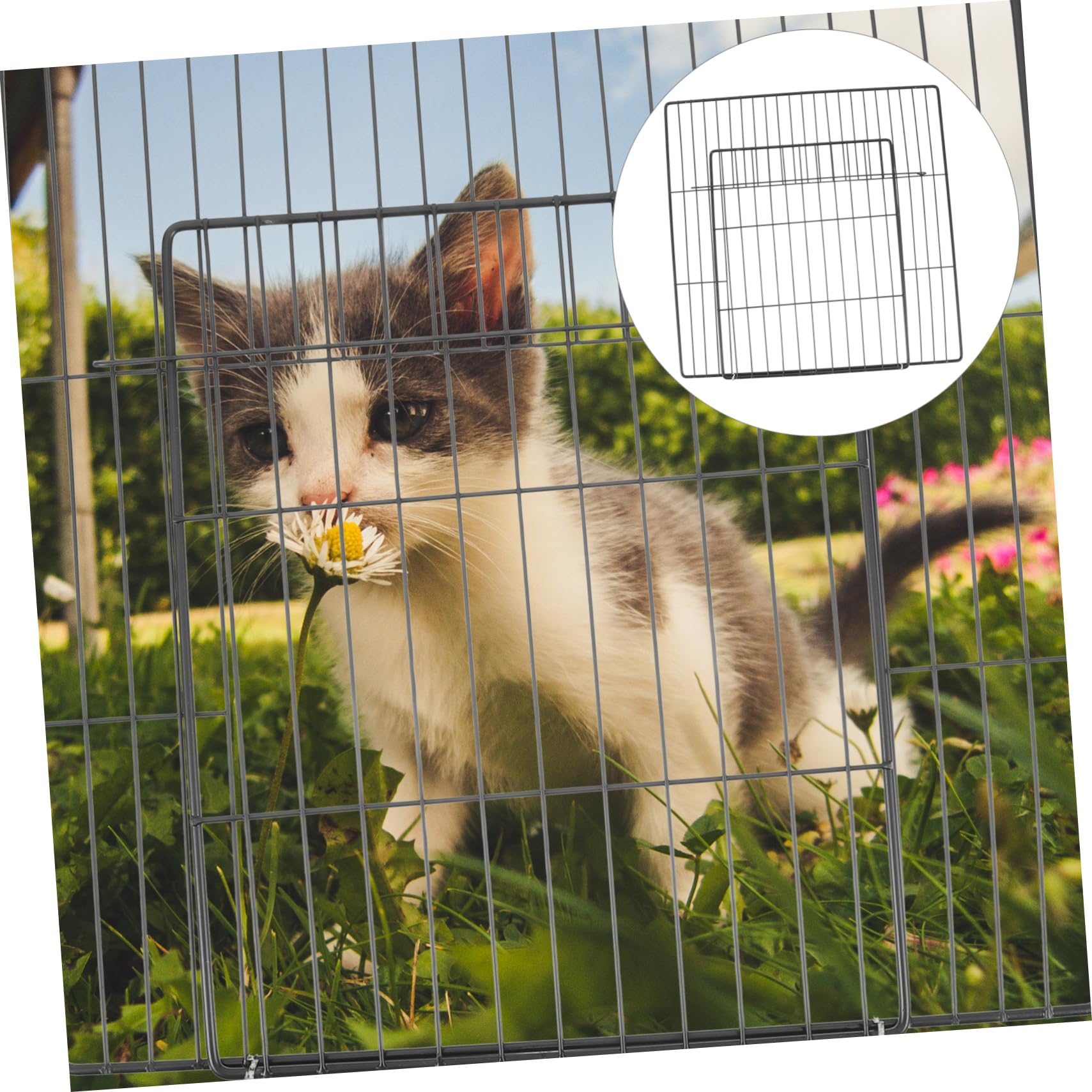 SUPVOX Sturdy Iron Pet Cage Mesh Door Dog Kennels Gate Panel Pet Cage Door for Cats Dogs Small Pet Fencing