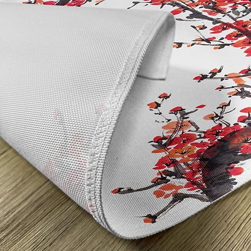 Miniatura 5 de Ambesonne Juego de 4 manteles individuales japoneses, diseño de ramas de cerezo en flor de Sakura, impresión de imagen, manteles individuales de