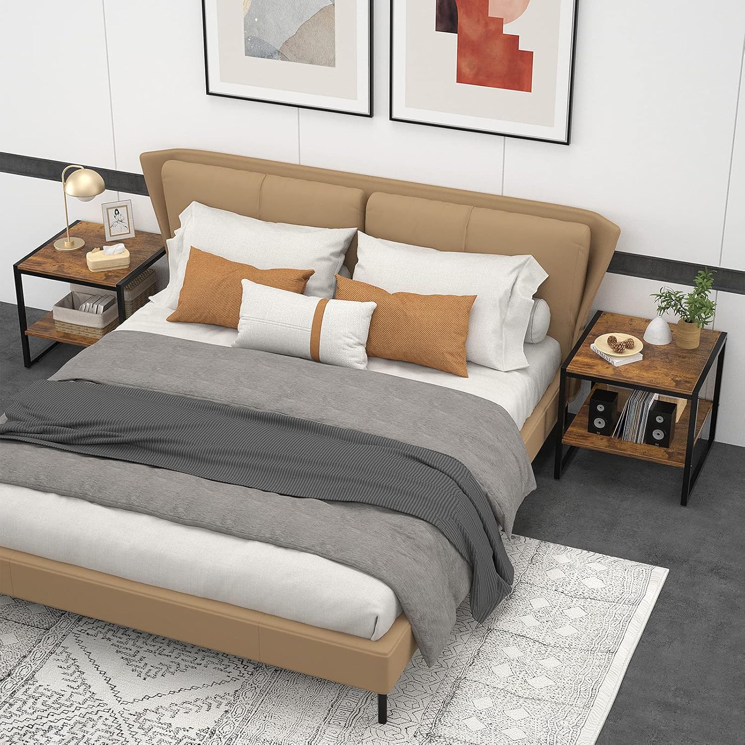 Homieasy Living Room Table Set of 3, 1 Coffee Table and 2 End Table : Home & Kitchen