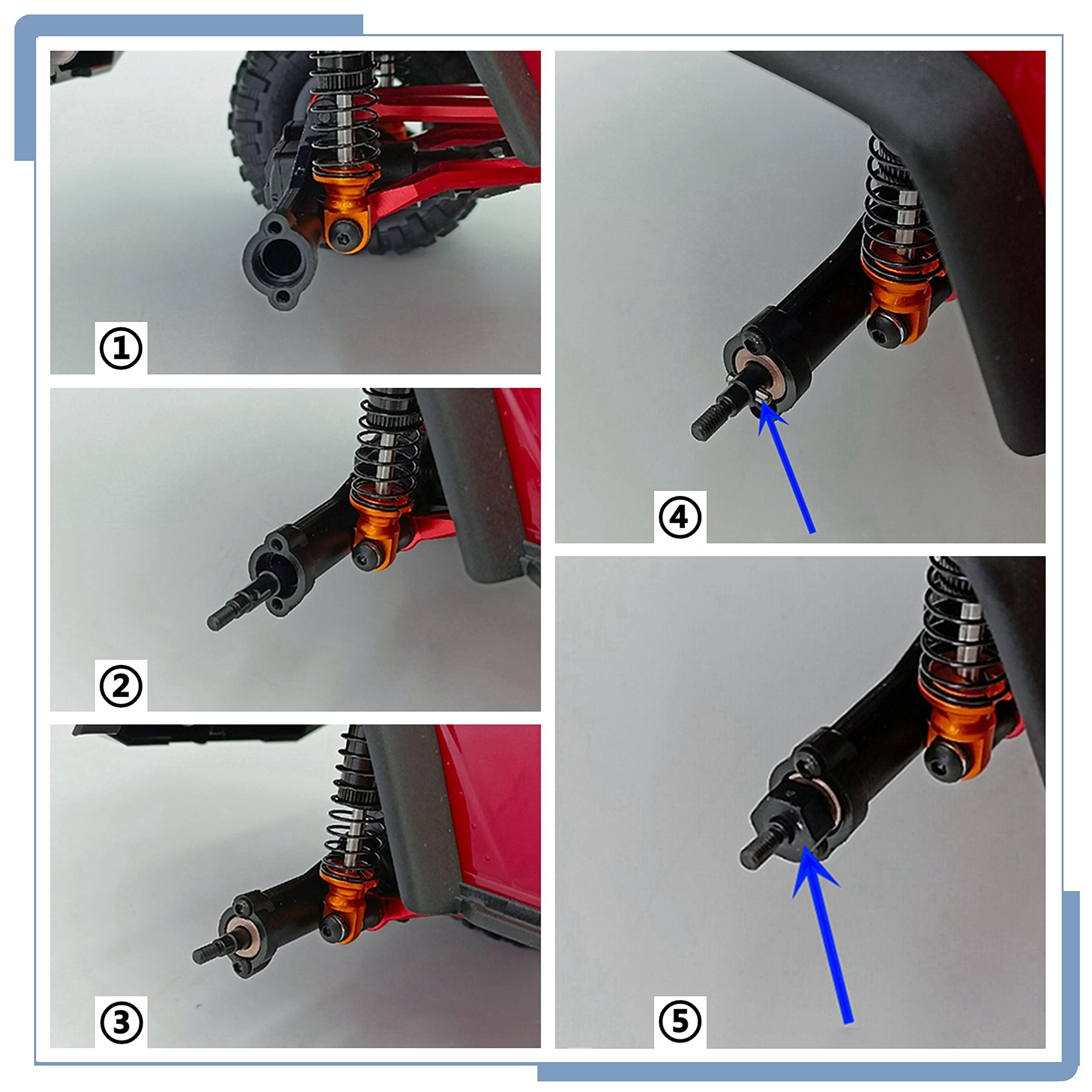 Zolikar RC Steel Rear Axle Shaft CVD for TRX4M Upgrades 1/18 Scale RC Crawler Car Accessories