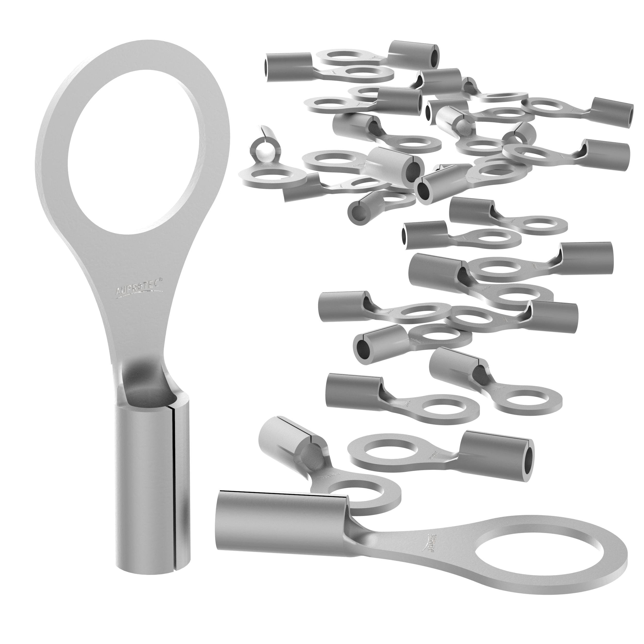 500 Cosses à Anneau Non Isolées – Trou M12, Section 6-10 Qmm, Cuivre électrisé, Made In Germany !
