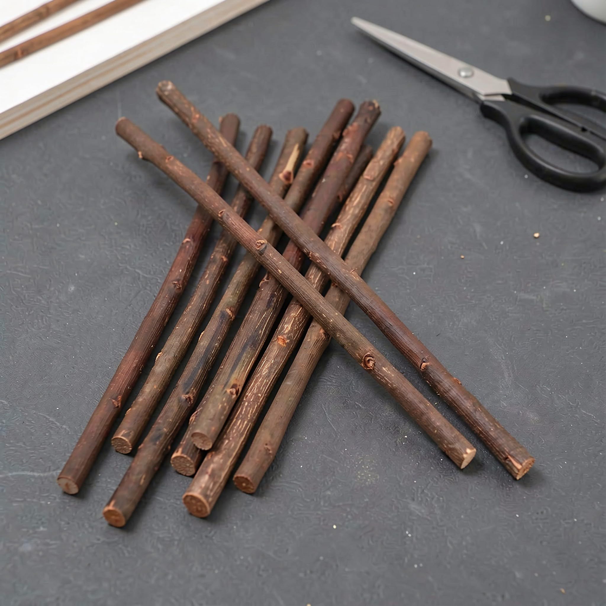 OSALADI 60 szt. drewnianych patyczków do drewna, 25 cm/10 cali, ręcznie