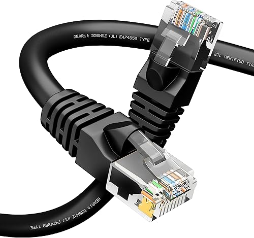 GEARit Paquete de cables Ethernet Cat 6, 1 paquete de cables de conexión Ethernet Cat6 de 30 pies Cable de conexión de red RJ45, conectores