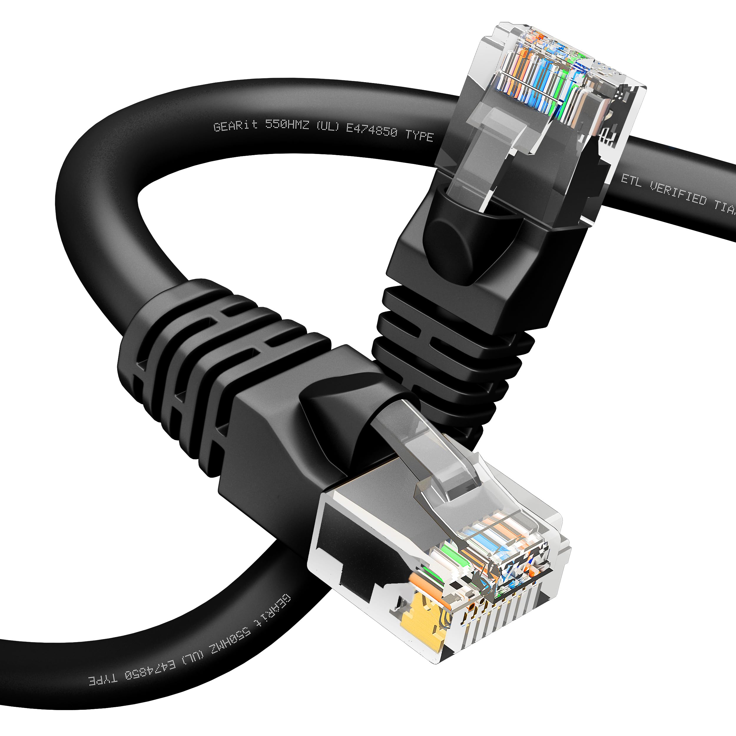 GEARit Cat 6 Ethernet Cable Pack - 1-Pack 50 ft Cat6 Ethernet Patch Cables | RJ45 Network Patch Cable, 10 Gbps Snagless Gold-Plated Connectors -