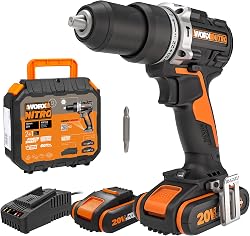 WORX Perceuse à Percussion sans Fil 20V WX352, Couple Max…