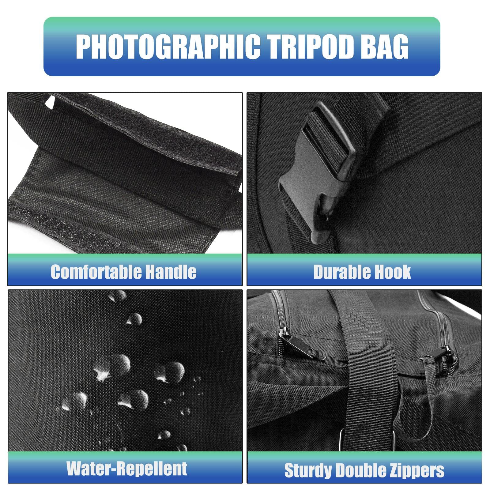 Bolsa de Transporte para Equipos de Iluminación de Estudio de Fotografía, Estuche de Almacenamiento Ligero, 110x26x22cm, Negro