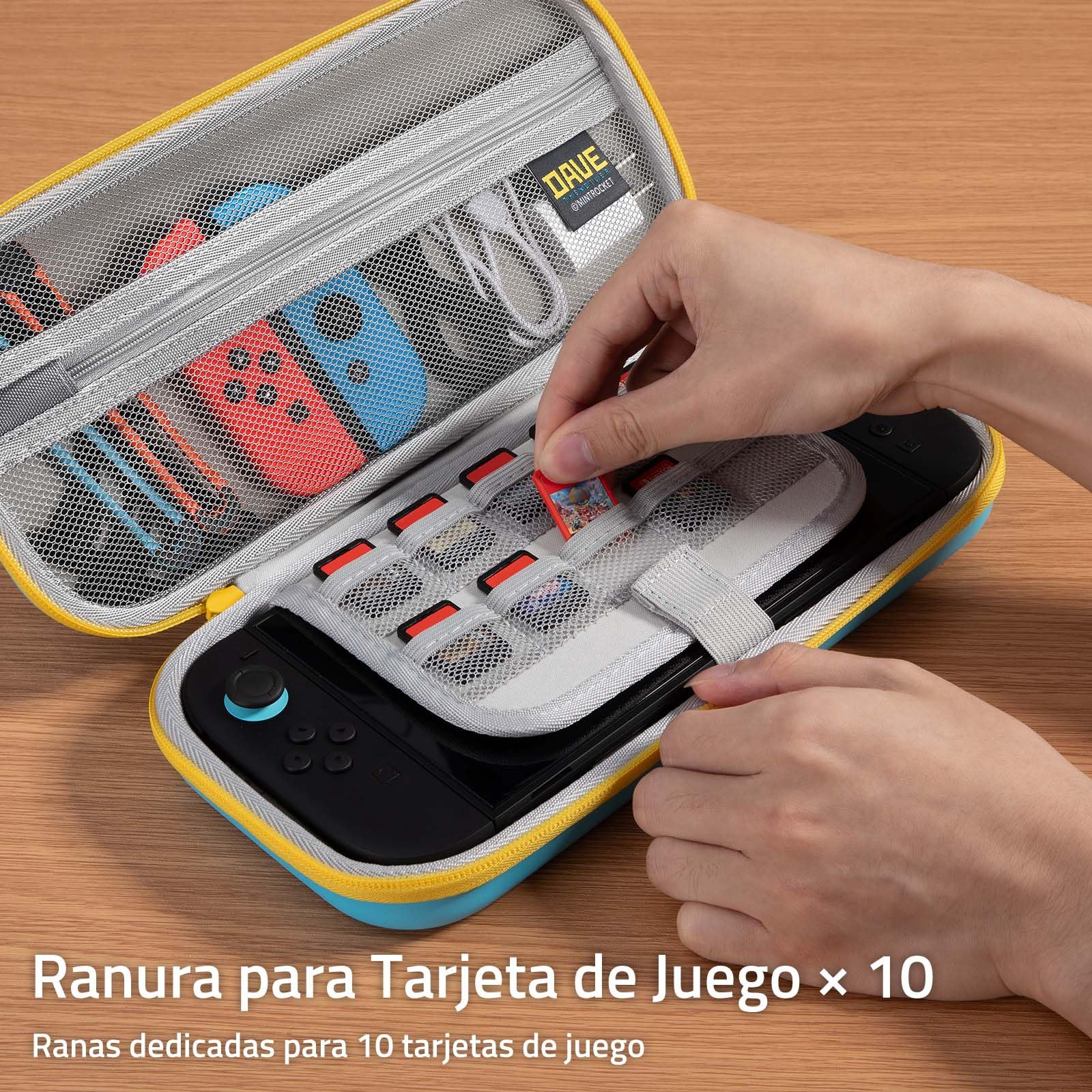 FUNLAB Funda de Transporte rígida para Nintendo Switch 2, Estuche Todo en uno con 10 Ranuras para Juegos, Almacenamiento Inteligente para Accesorios, Interior Suave Protector, edición Dave The Diver