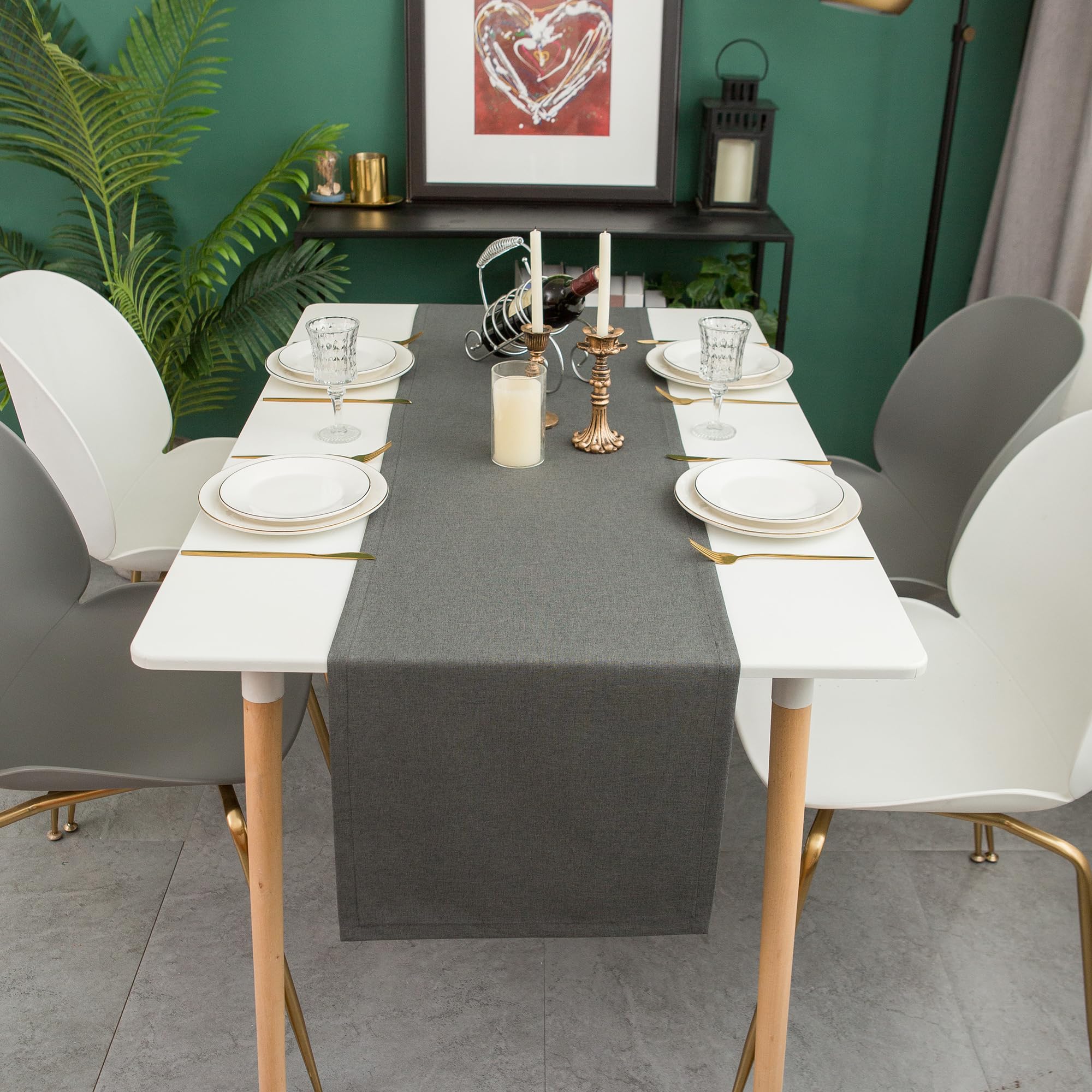 Simurq Modern Table Runner Grey Anthracite, 40x180 cm - Image 2