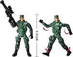 JOYIN Military Vehicles Toy Set of Friction Powered Transport Helicopter with Light and Sound Siren, and Soldier Army Men Action Figures for Kids
