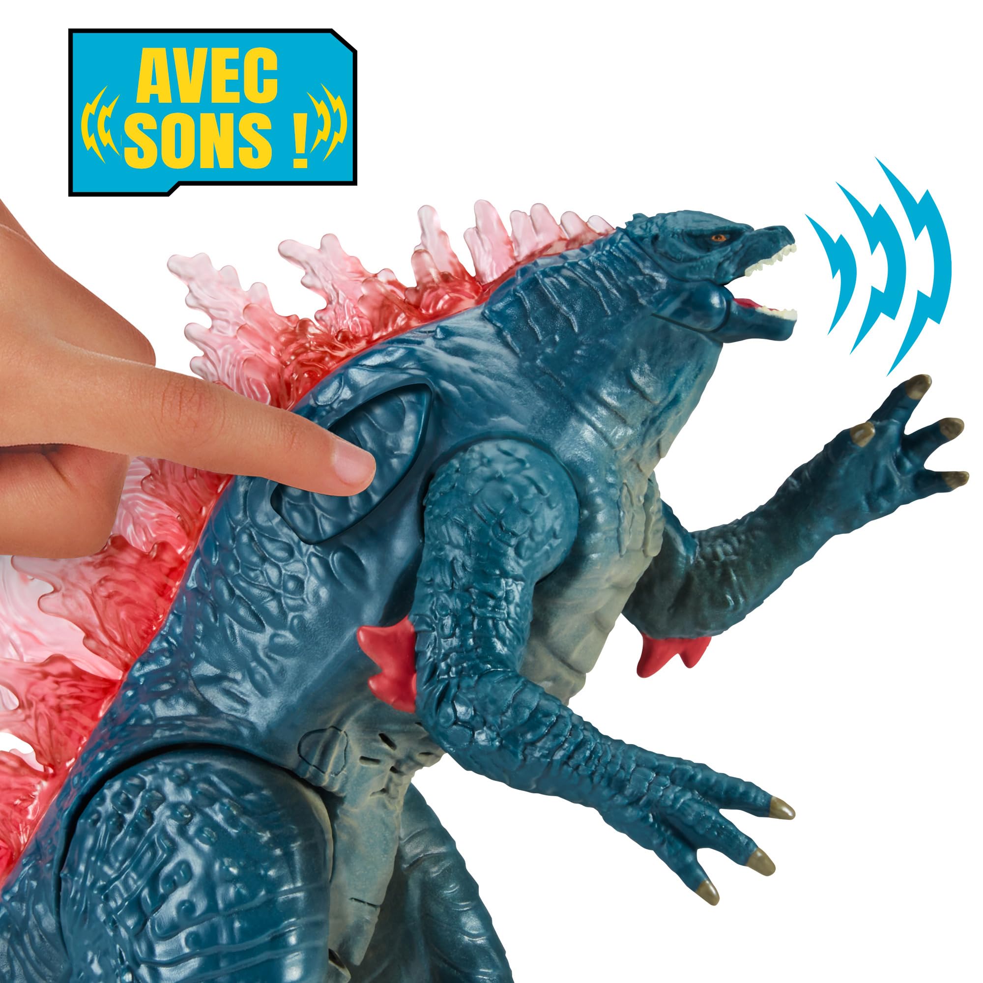 MonsterVerse - Godzilla x Kong, Figurine articulée, 18 cm, avec Sons et mouvements de la mâchoire, Modèle Godzilla, pour Les Enfants dès 4 Ans, MN3051
