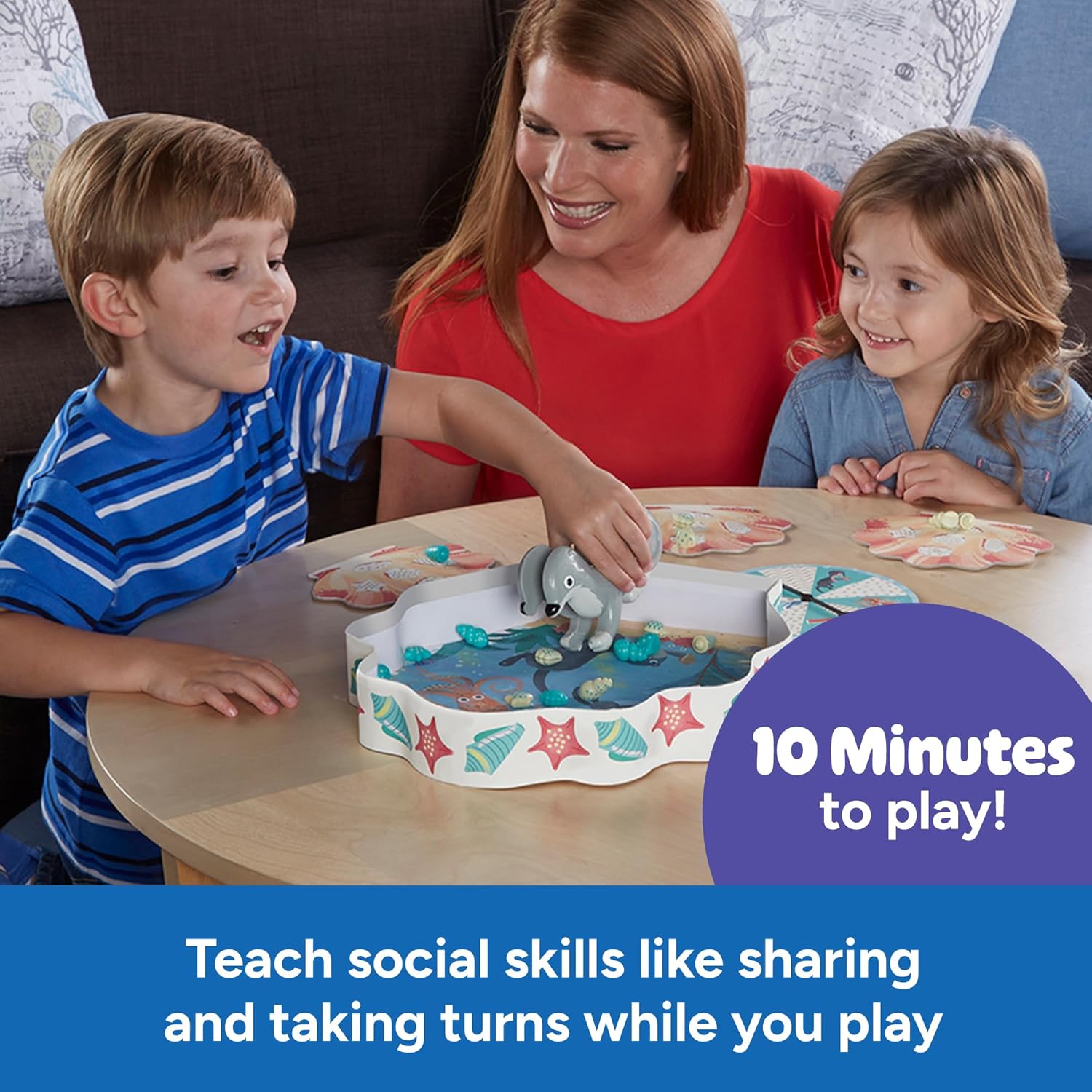 Educational Insights Sophie's Seashell Scramble - Pattern Matching Games for Toddlers 3-5, Preschool Learning Activities, Turn-Taking Board Games for Kids, Toddler Fine Motor Skills Toys