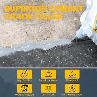 Concrete Crack Filler, 4.4LB Cement Crack Filler, Magic Crack Filler for Concrete, Driveway, Tile, Walkway, Patio, Joint, Indoor and Outdoor - Grey (70oz)