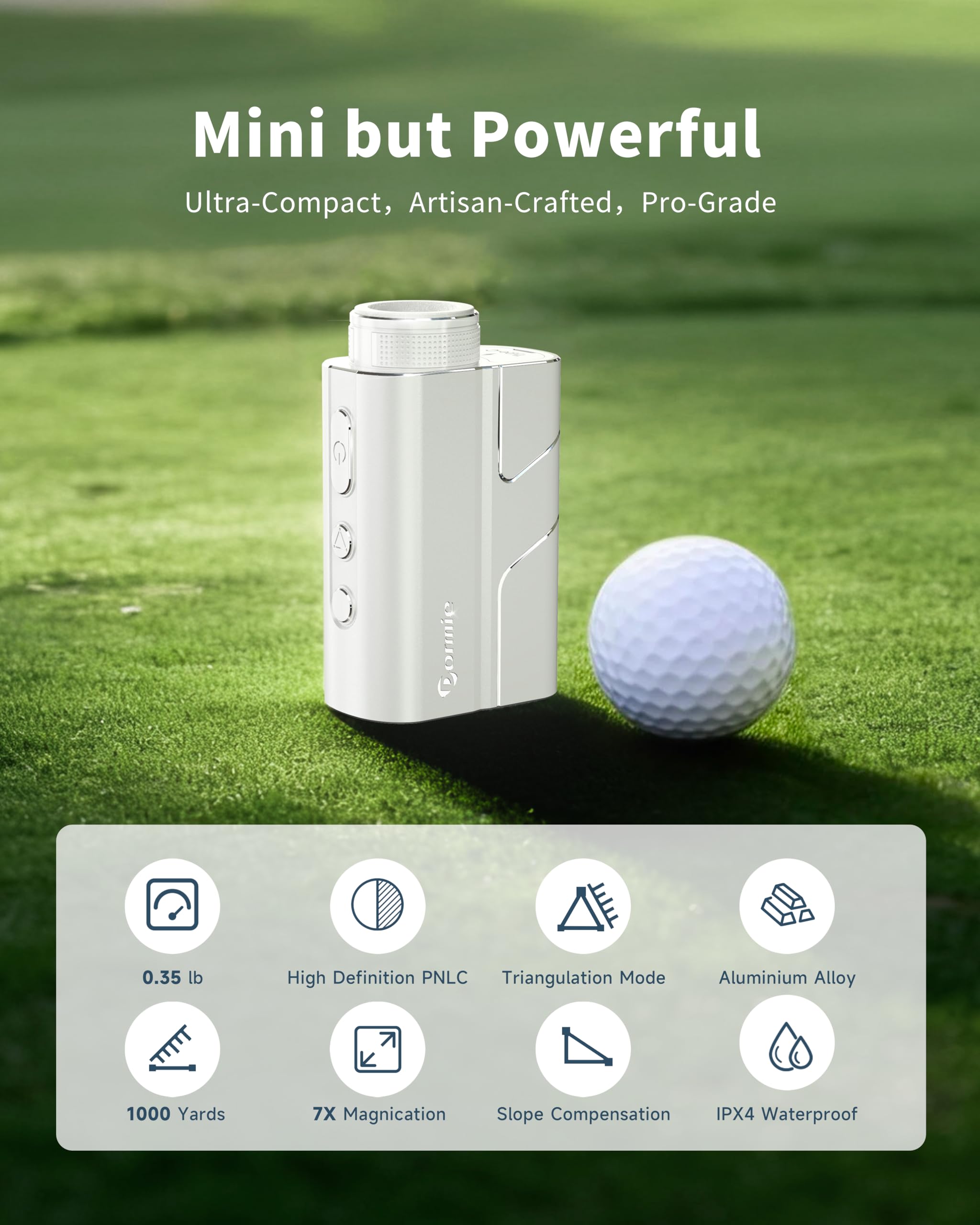 DORMIE T200 Golf Entfernungsmesser mit Steigung, 1000 Yards zum auflasern Von golffenstern, Mit PNLC-Display, 7-facher Vergrößerung und Gehäuse aus Aluminiumlegierung