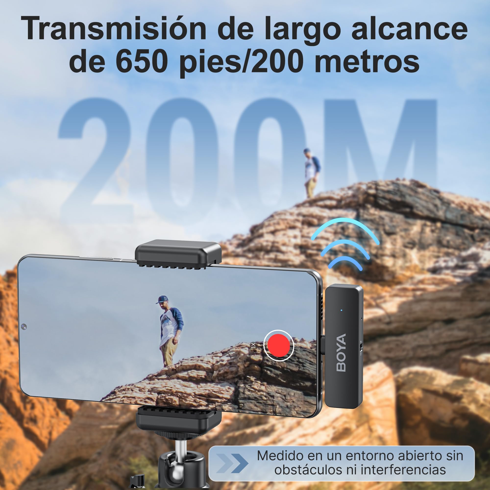 BOYA BY-V4U - Micrófono inalámbrico Lavalier para iPhone 15, Android Tipo C, teléfono Inteligente, micrófono de Solapa inalámbrico con Clip para grabación de Video, Podcast, entrevista, transmisión