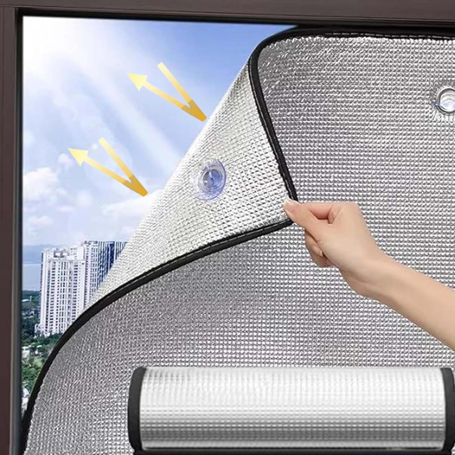 Aluminium Insulation Foil,Blackout Window Cover,Window Film Heat Reflector,No Glue NO Stick(Black,170x100cm/66.9x39.4in)