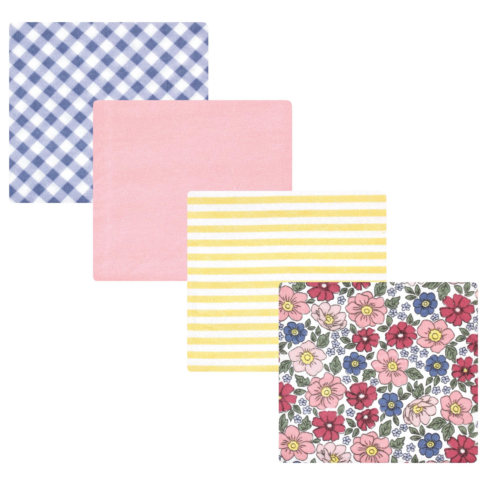 Hudson Baby Unisex Baby Cotton Poly Flannel Receiving Blankets, Pink Blue Pretty Floral, One Size