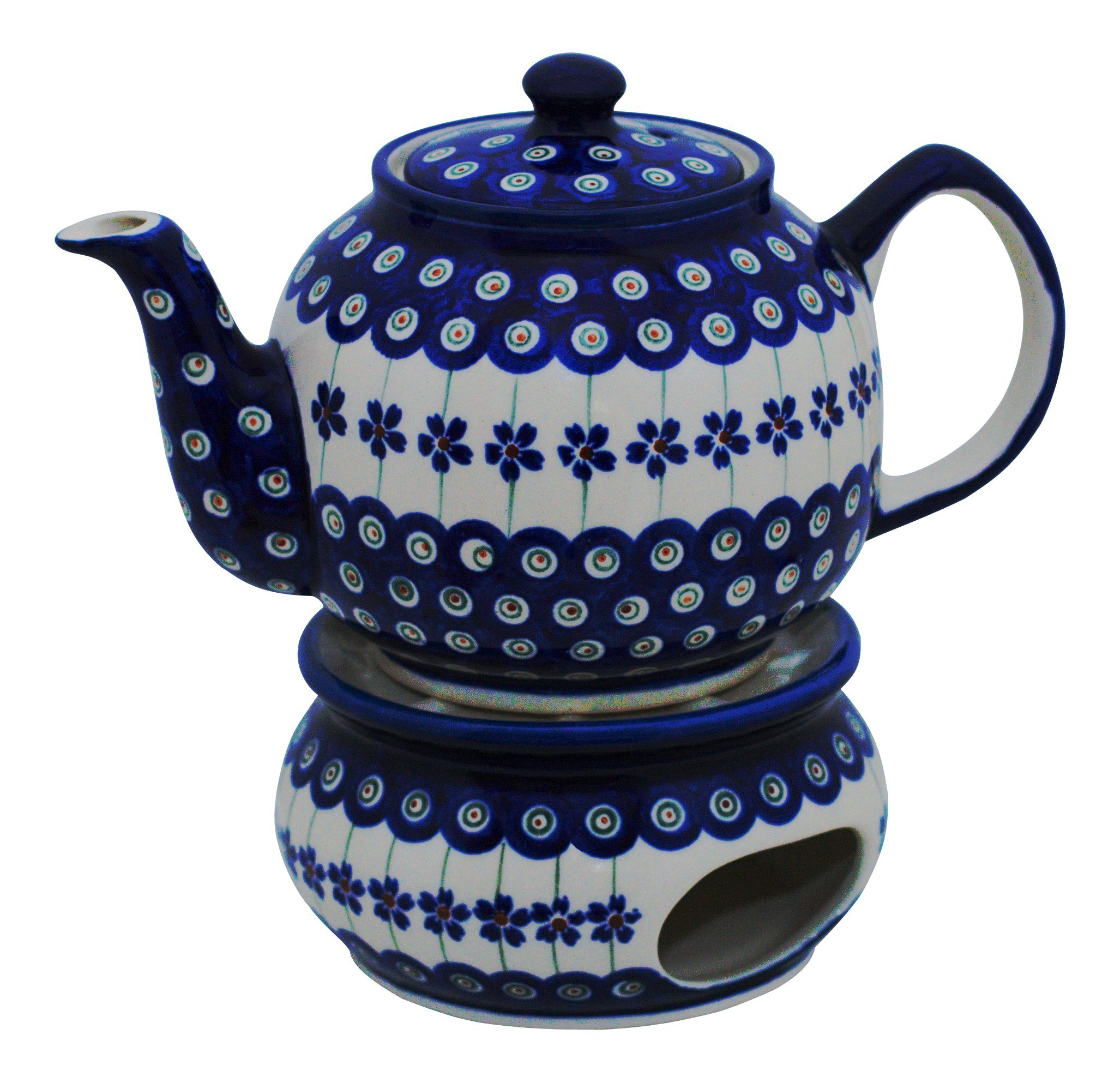 Théière avec chauffe-théière Bunzlauer Keramik Motif 166a, le cadeau idéal de 1 l