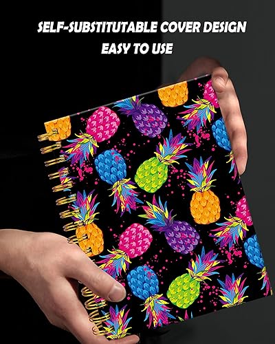 Miniatura 10 de Cuaderno de espiral para mujer, cuadernos universitarios A5 de 6 x 8.4 pulgadas, 120 páginas rayadas con papel grueso de alta calidad, perfecto para