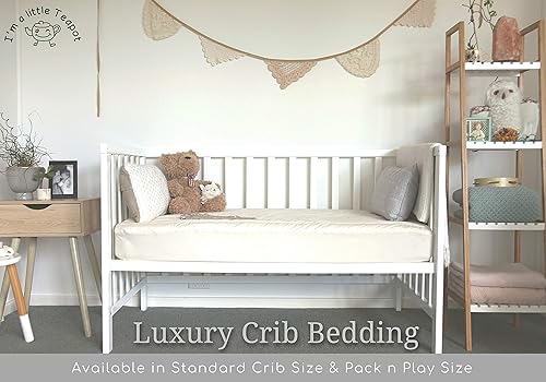 Miniatura 2 de Cojín de colchón de cuna de algodón orgánico de tamaño estándar protector de colchón de cuna orgánico impermeable suave duradero e hipoalergénico se